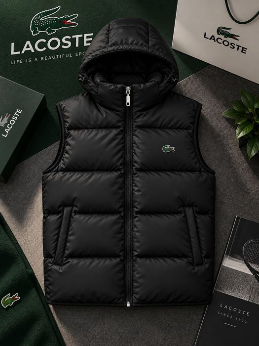 LACOSTE PREMIUM 2026!Нова брендова чоловіча жилетка,чорна безрукавка осіння