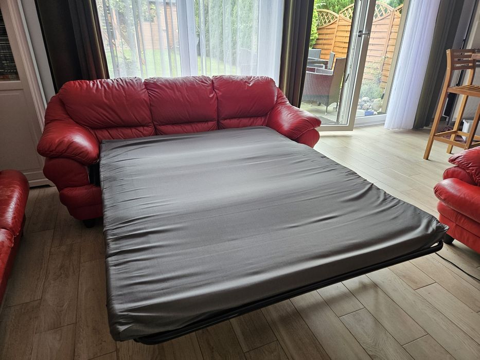 Sofa 3os z ekoskóry z funkcją spania