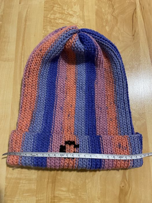 Czapka damska unisex ciepła handmade zima niebieska różowa  cieniowana