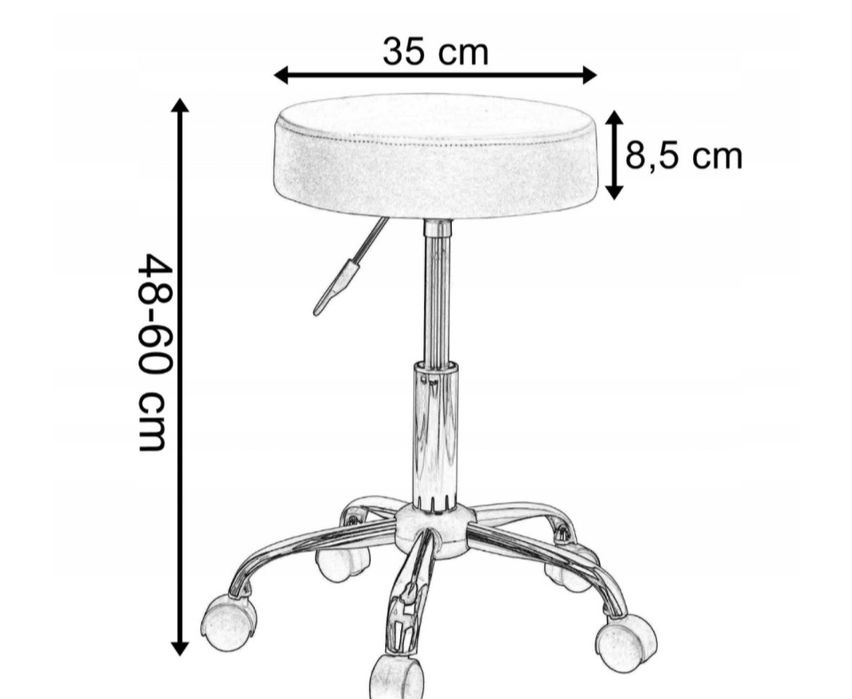 Taboret kosmetyczny obrotowy