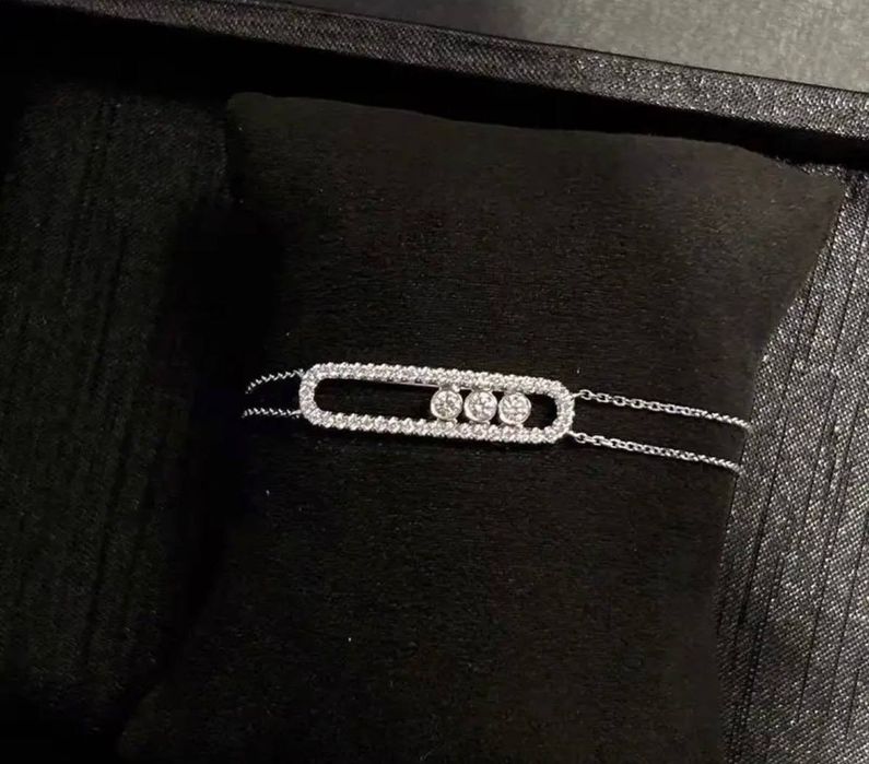 Трендовый браслет с подвижным камнем дизайн Messika, мессіка