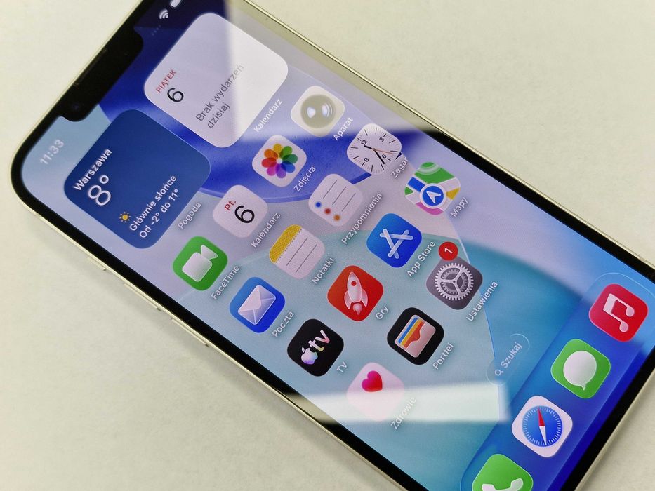 Iphone 13 128GB/ Starlight/ Bat 86%/ Grade A-/ Gwarancja + ładowarka