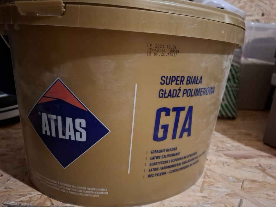 Gotowa gładź polimerowa Atlas GTA 18 kg Poznań i okolice
