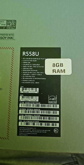 Laptop ASUS R558U 1.25TB + 8GB RAM 15.6"
