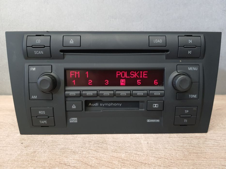 Radio samochodowe Audi A6 C5 / A4 B6 / 2din - Symphony 6 CD kaseta + kod / Ładne w pełni sprawne