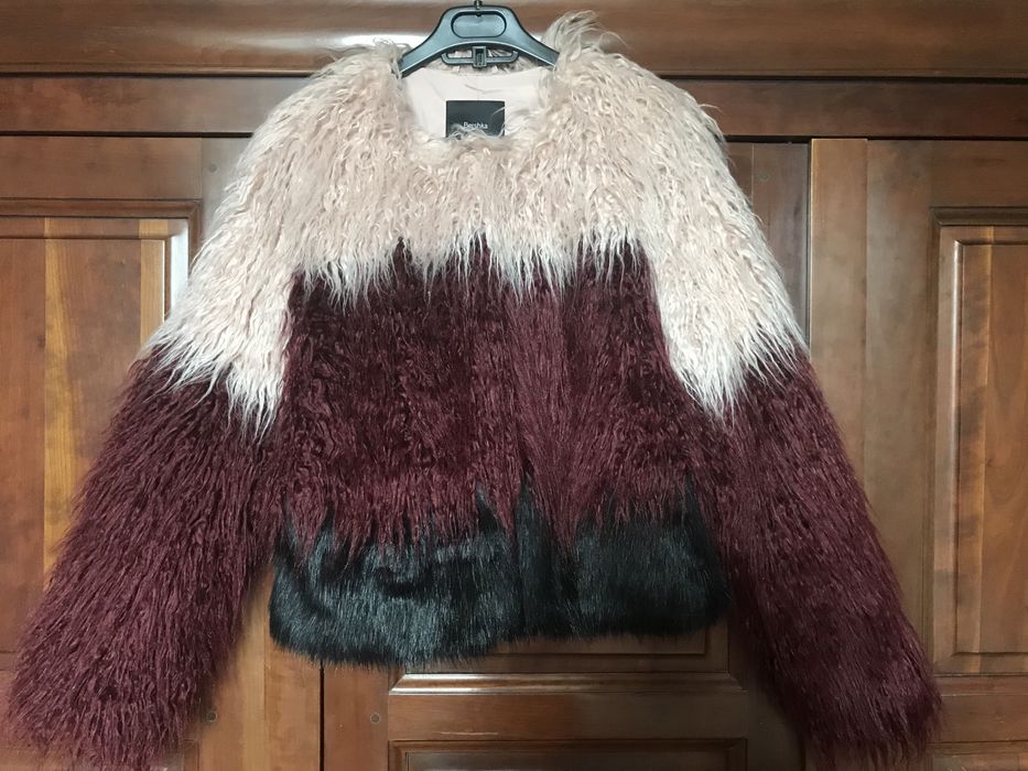 Casaco de pêlo tricolor