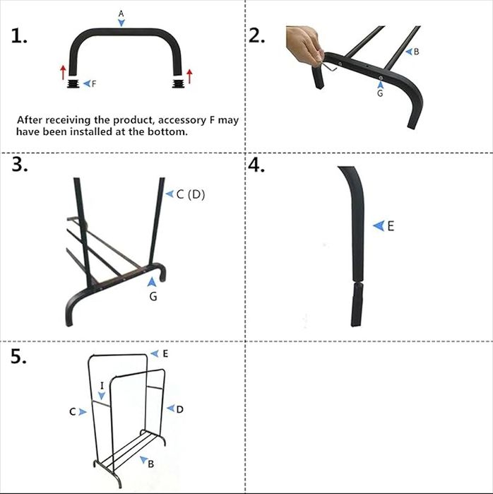 Wieszak ubraniowy stojący z miejscem na buty, czarny