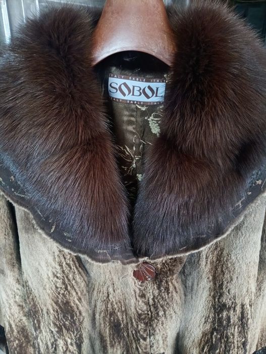 Kopengagen. Ог 110см. Норковая шуба с соболем. Натуральная шуба