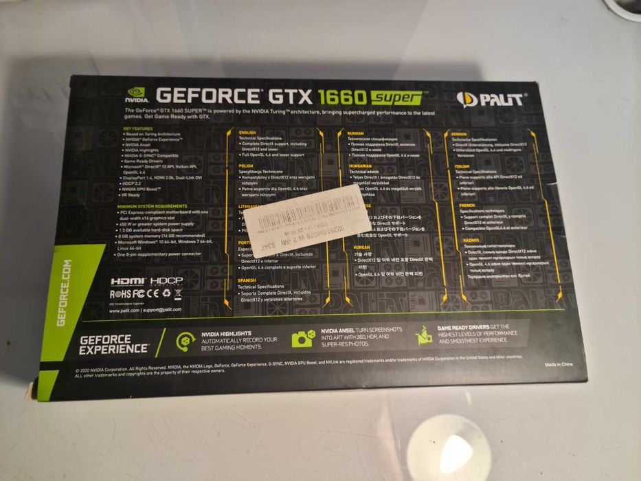 PALIT GeForce GTX 1660 super 6 GB
