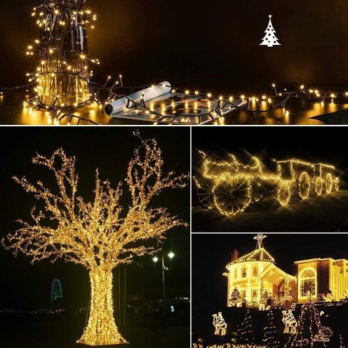 Lampki Choinkowe Quntis 1000 LED 25 m Ciepła Biel IP44
