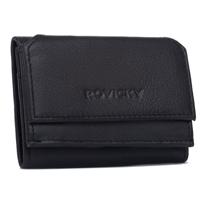 mały portfel damski na zatrzask ze skóry naturalnej - rovicky