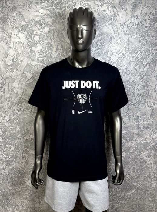 Nike Tee Nets футболка XL размер баскетбольная черная с принтом