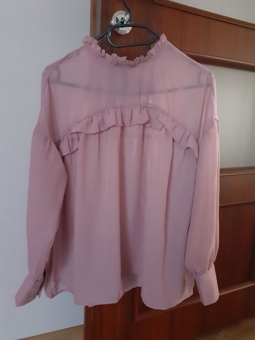 Nowa z metką elegancka bluzka Sinsay cienka w kol pudrowy róż roz xs