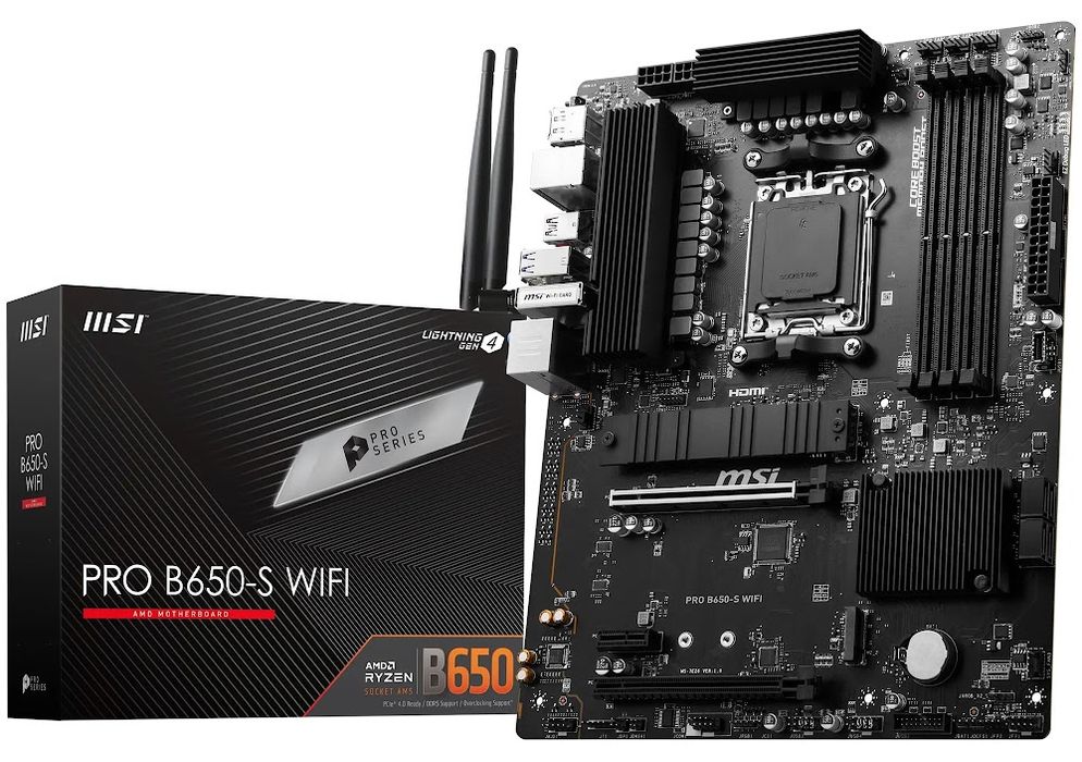 Płyta główna MSI PRO B650-S WIFI (AMD AM5, ATX, DDR5, WiFi, Bluetooth) (7E26-003R)