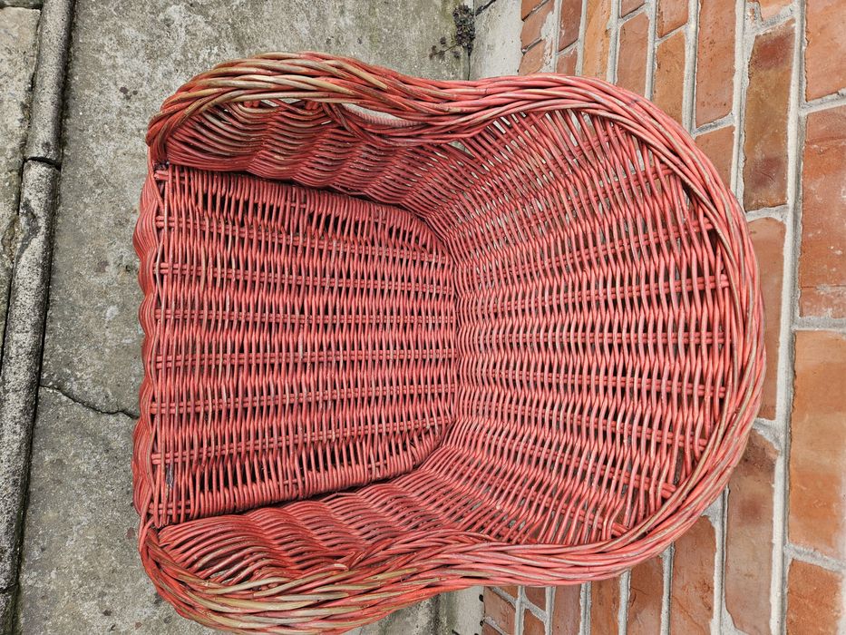 Duzy Fotel ogrodowy tarasowy rattanowy z poduszka