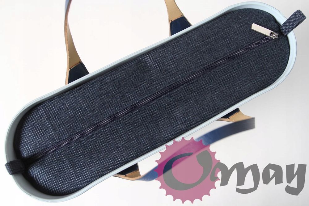 GRANATOWY organizer OBAG STANDARD plecionka niebieska 2 kieszenie OMAY