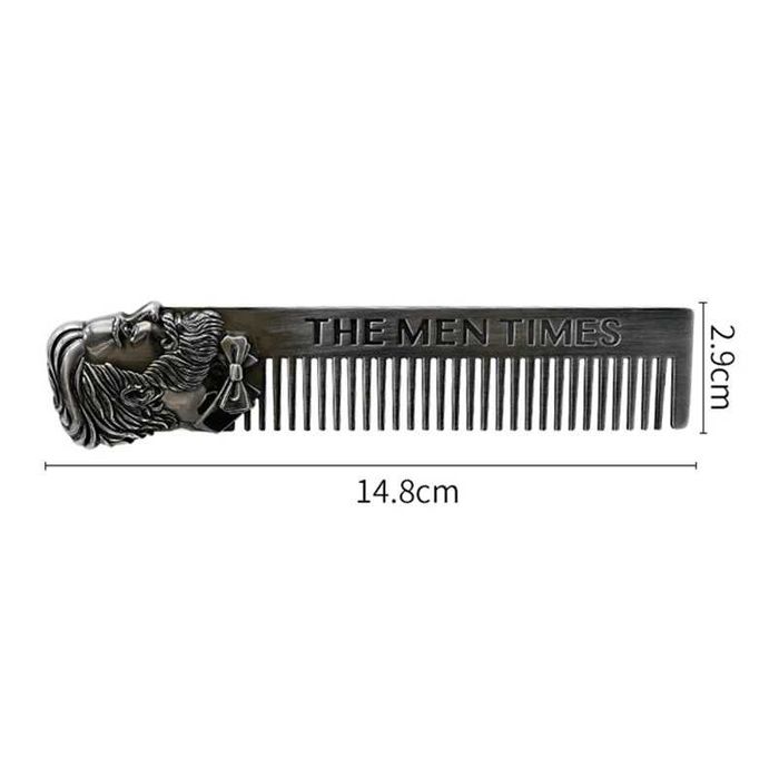Grzebień vintage barber do włosów i brody metal golibroda