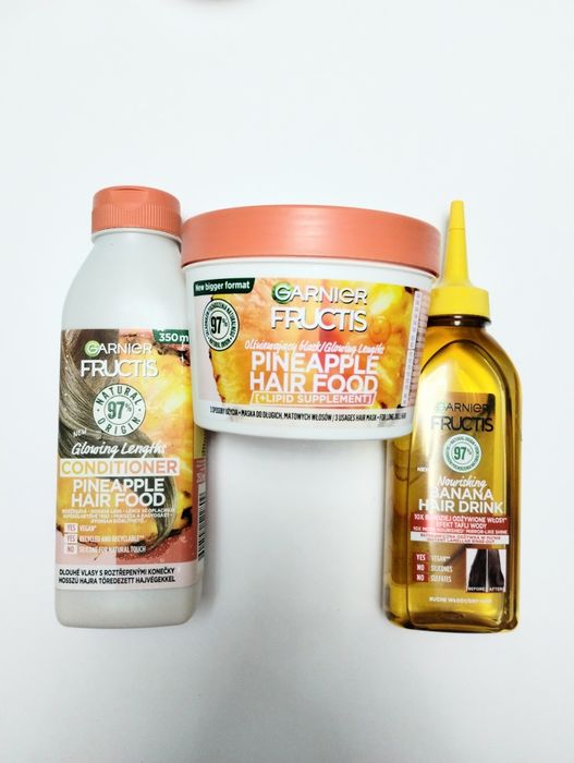 Garnier zestaw do włosów pineapple hair banana odżywka lamelarna
