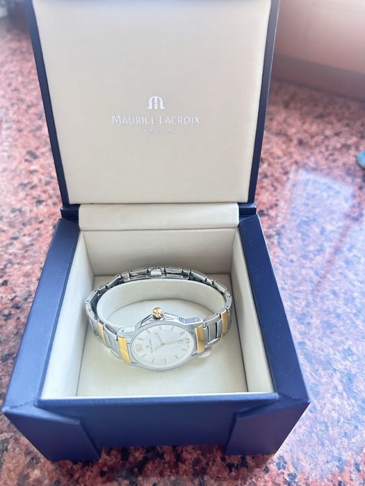Швейцарський годинник Maurice Lacroix, оригінал, двоколірний браслет
