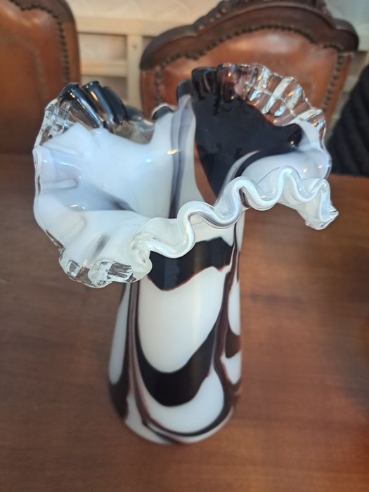 Vaso grande vintage de vidro de Murano multicolorido