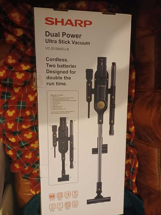 Odkurzacz SHARP Dual Power Ultra VC-SV28AEU-B z dwiema bateriami- nowy