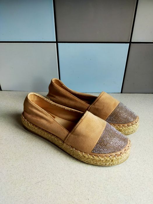 Espadryle DeeZee bezowe 38 wkładka 24 cm