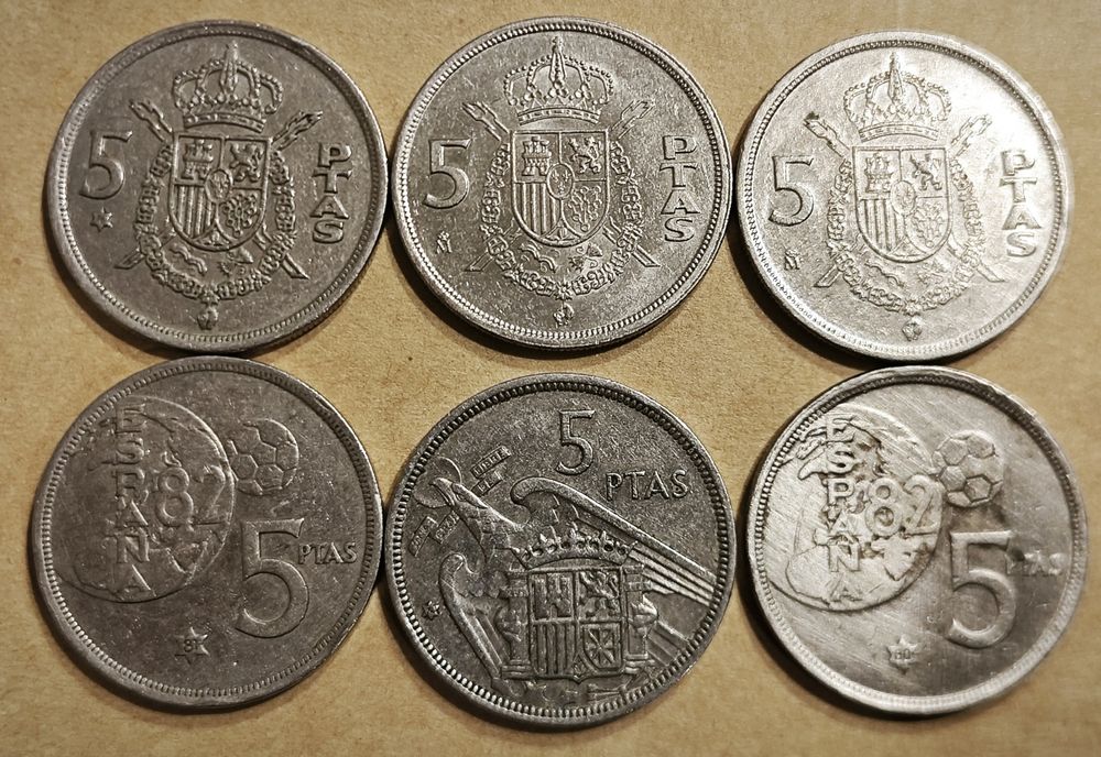 Lote de notas e moedas Peseta de Espanha