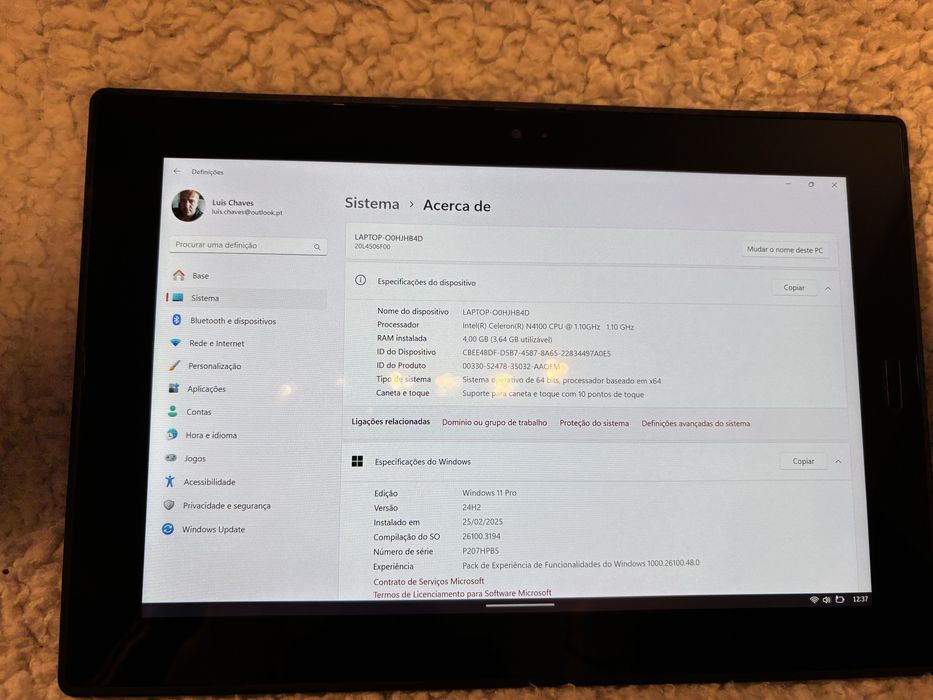 Tablet Lenovo 10” com Windows 11 pro 100€