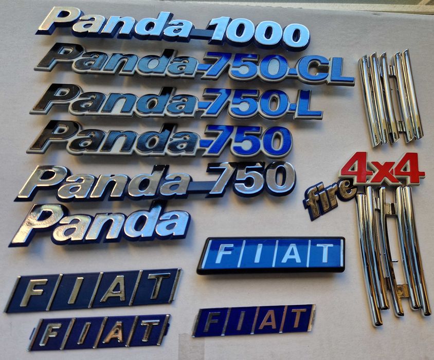 PANDA Fiat emblemas logos simbolos legendas novos
