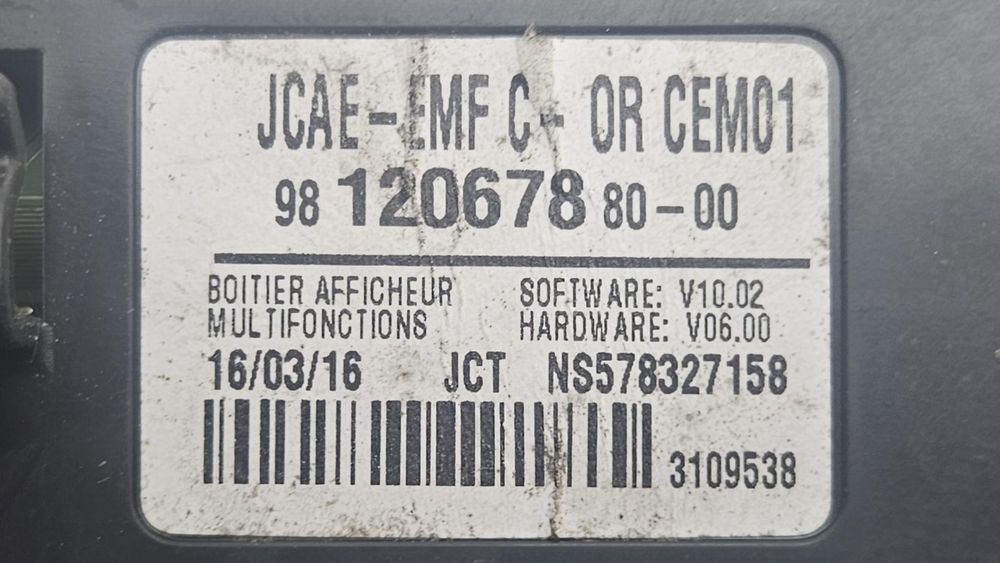 Tela/Ecrã Multifunções Citroen C-Elysée