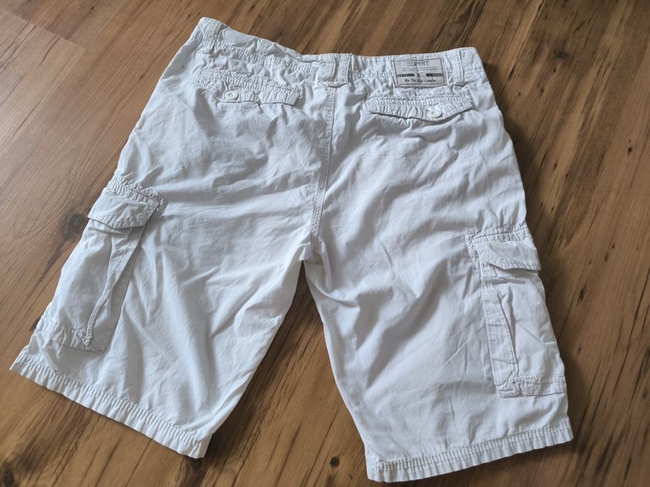 Esprit szorty męskie cargo W33 białe bawełna