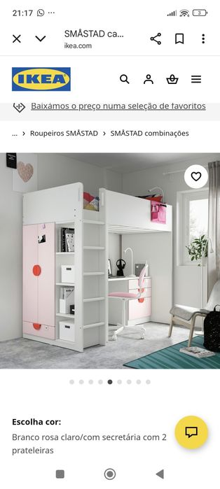 Quarto beliche, roupeiro, secretária IKEA