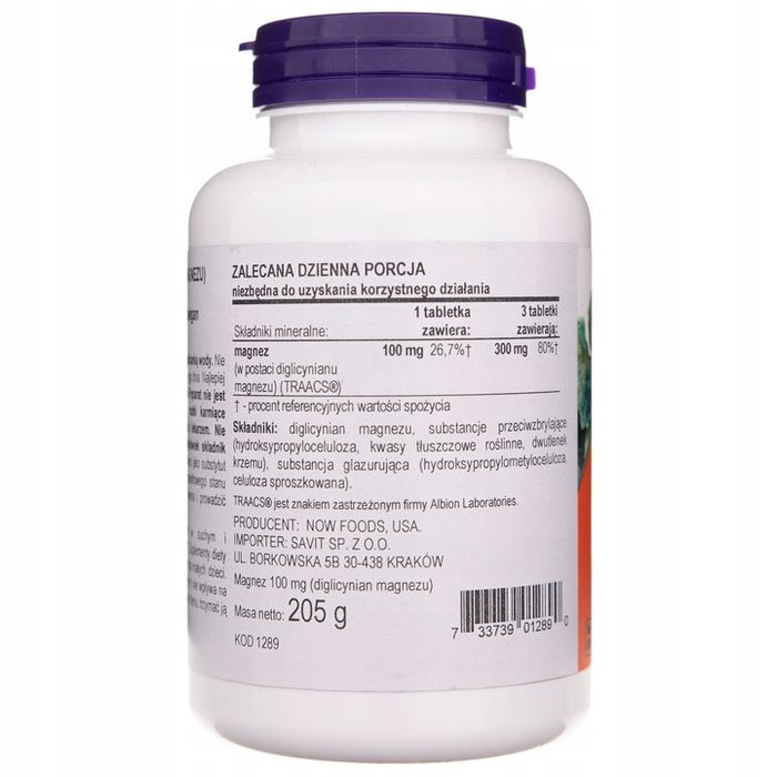 now magnez glicynate 100 mg diglicynian glicynian magnezu skurcze 180 tab