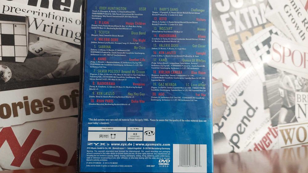 Various - I Love ZYX Italo Disco Collection na płycie DVD