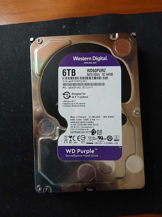 ジャンク　Western Digital 6TB WD Purple 2個セット Жесткий диск Western Digital Purple 6TB 64MB 5400rpm WD60PURZ 3.5