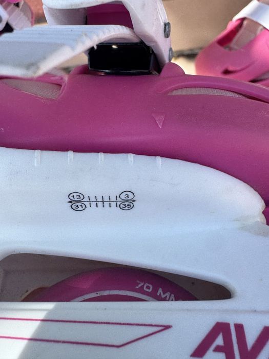 Patins de linha rosa e branco 31-35