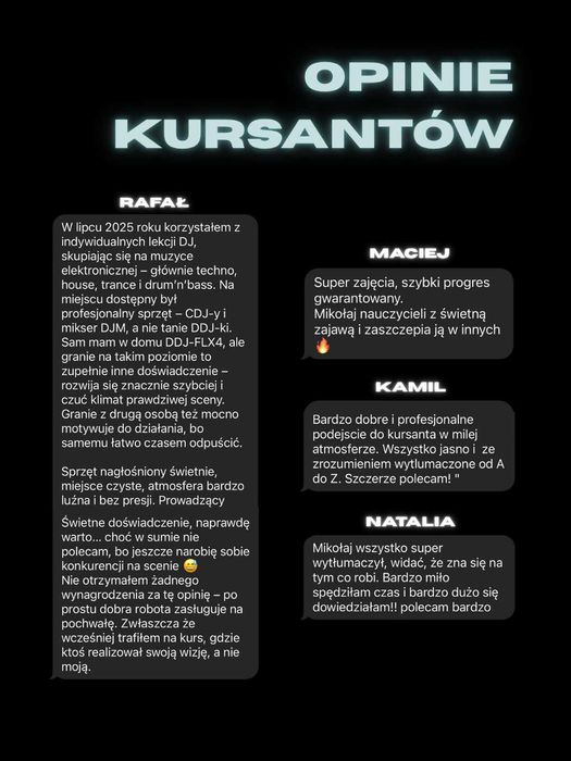** KURS DJ'SKI ** WARSZTATY DJ'SKIE * u mnie, lub u Ciebie*
