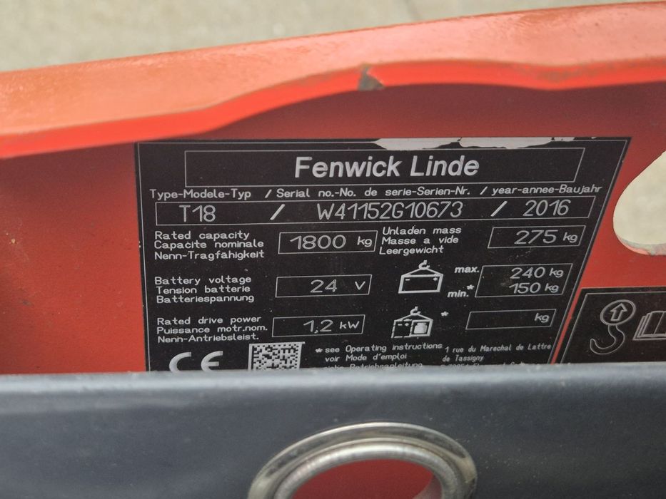 Електричний візок рокла linde t18 2016рік