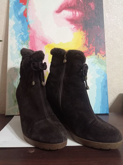 Черевики зимові замшеві коричневі