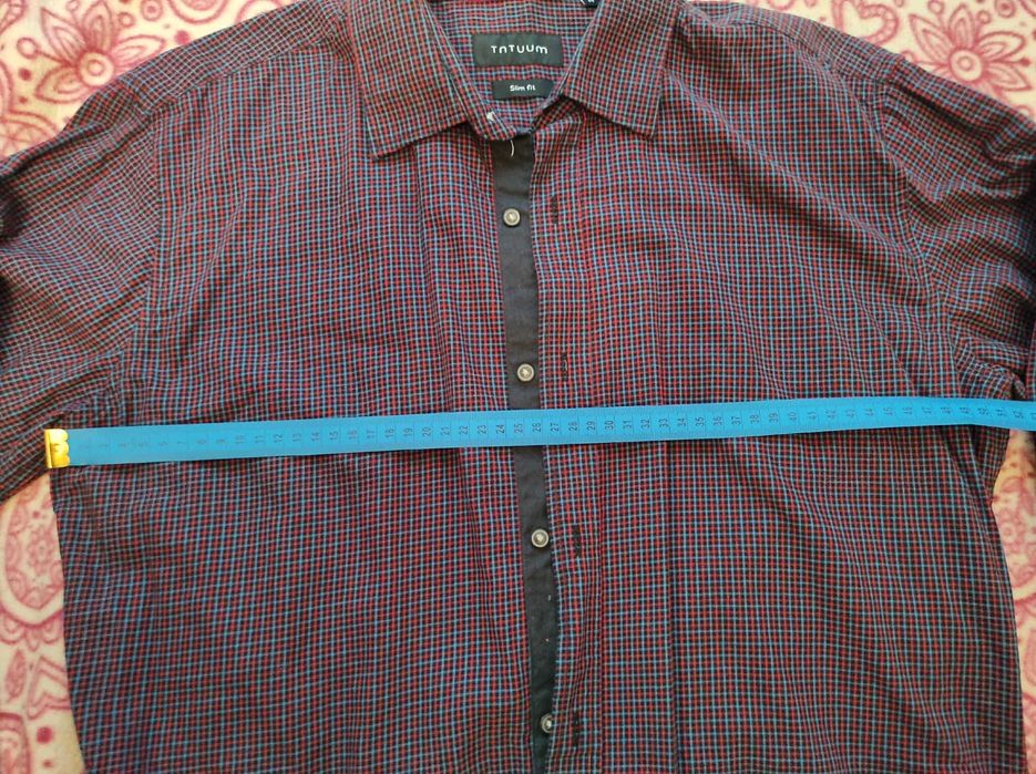 Bordowa koszula w kratę - Tatuum
