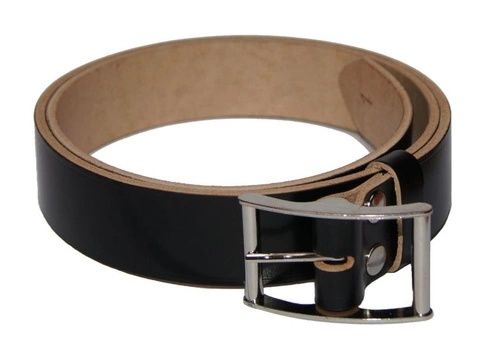 Pasek do spodni wojskowych WP skóra - czarny wyjściowy.