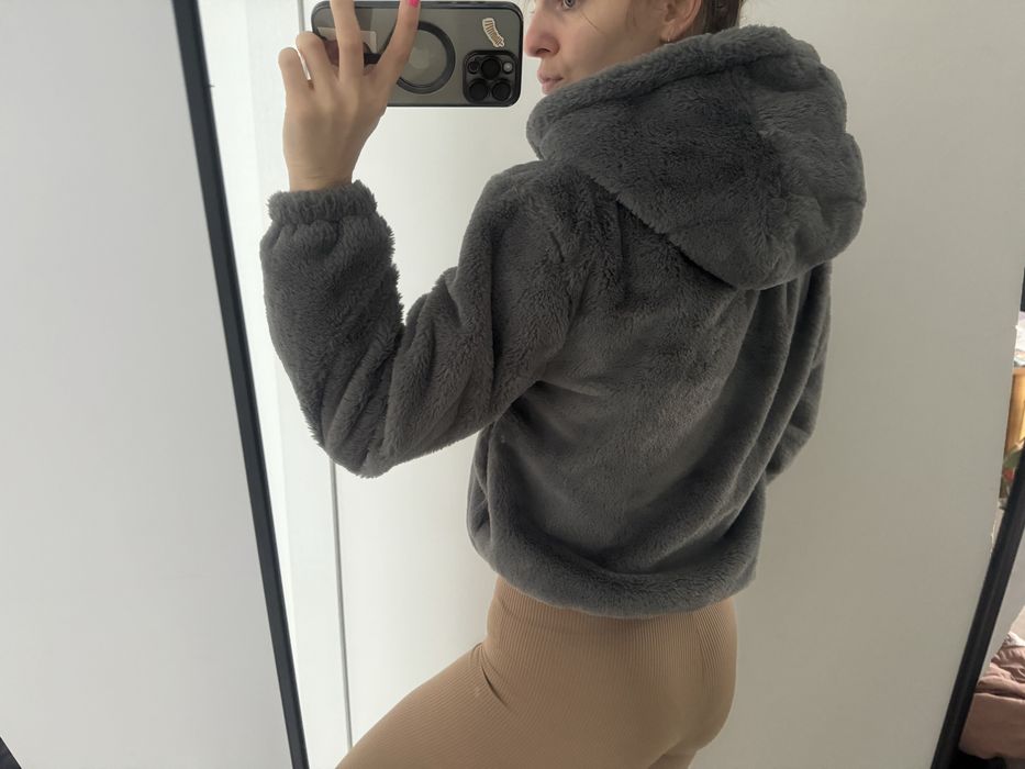 Kurtka bomberka szara miś z kapturem Primark