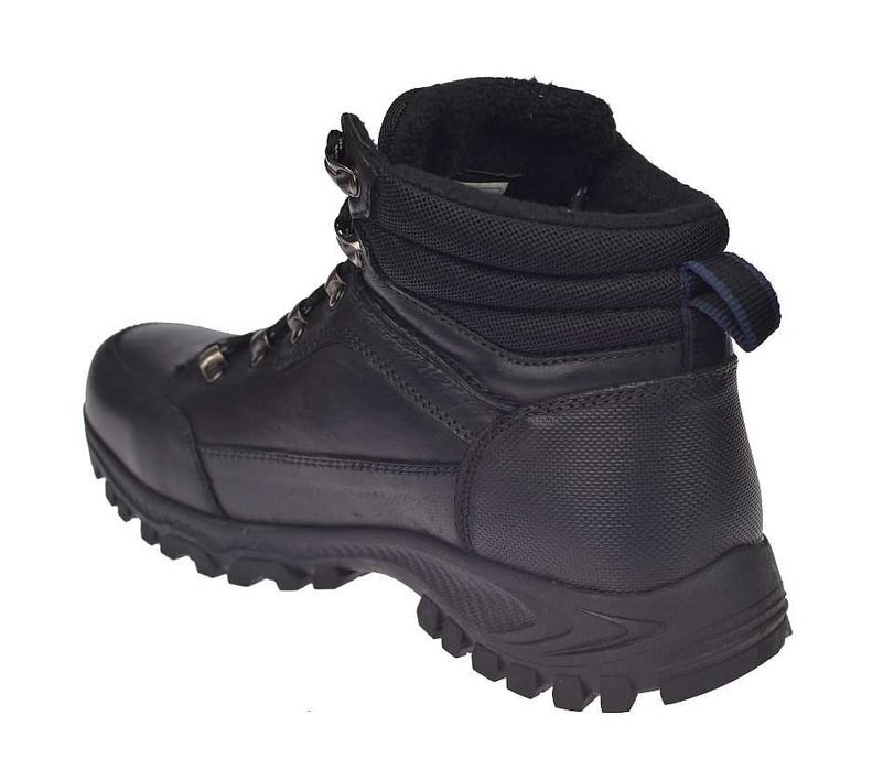 Buty męskie skórzane trekkingowe trapery CY129 czarne ocieplane roz 45