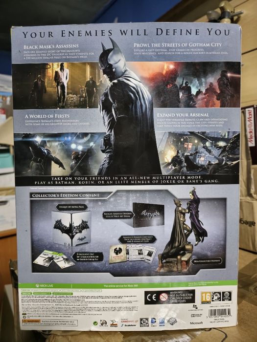 Batman Arkham Origins game Collectors Edition z figurką, steelbook x-box360