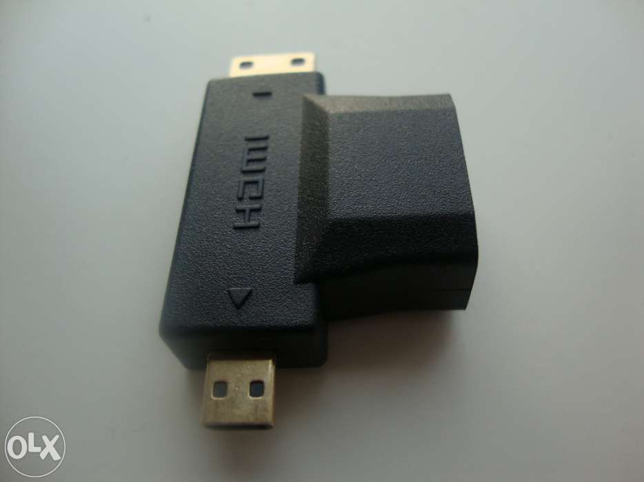 Adaptador hdmi fêmea em T por mini hdmi e micro hdmi