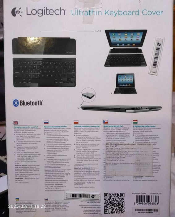 Клавиатура для iPad Logitech Ultrathin Keyboard Cover 
 bluetooth