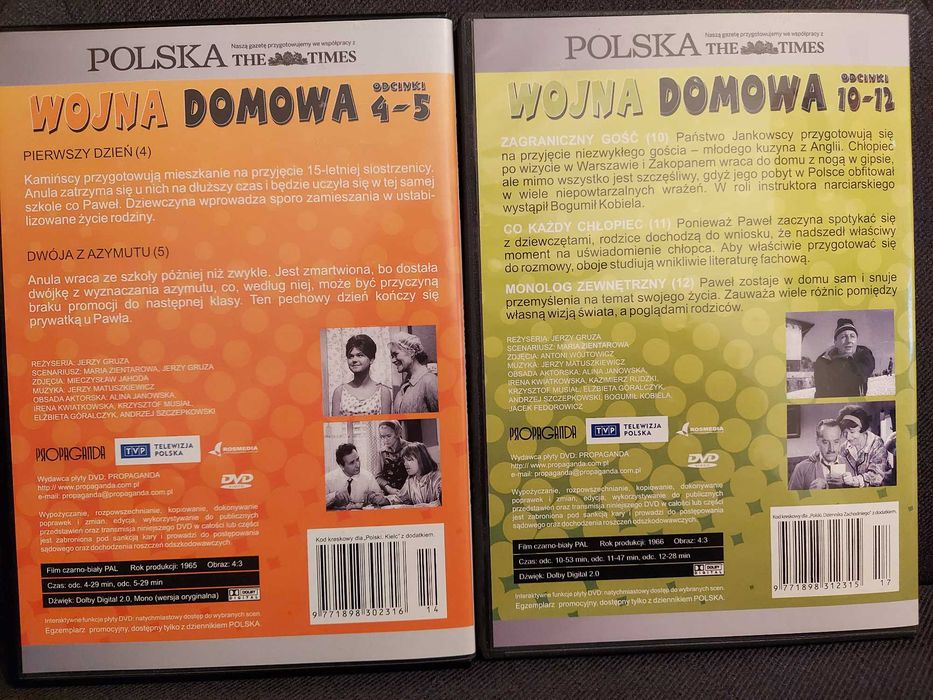 Serial polski "Wojna Domowa" - mieszany zestaw 6 płyt DVD