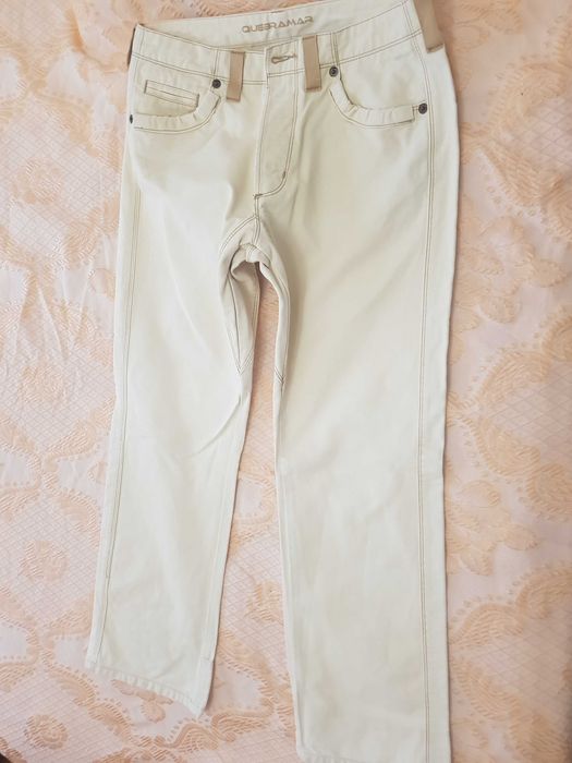 quebramar, peça roupa calcas homem 40, beje.