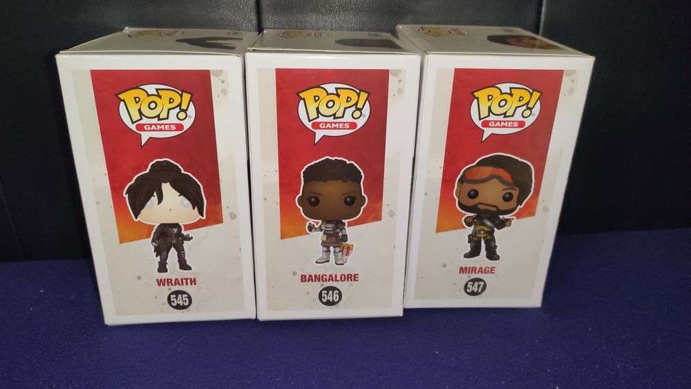 Funko pop of Apex legends (wraith, Bangalore, mirage)64564410652674123