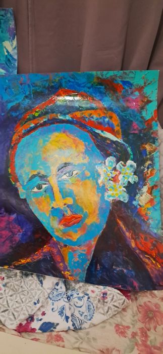 Pinturas a oleo executado em cartolina